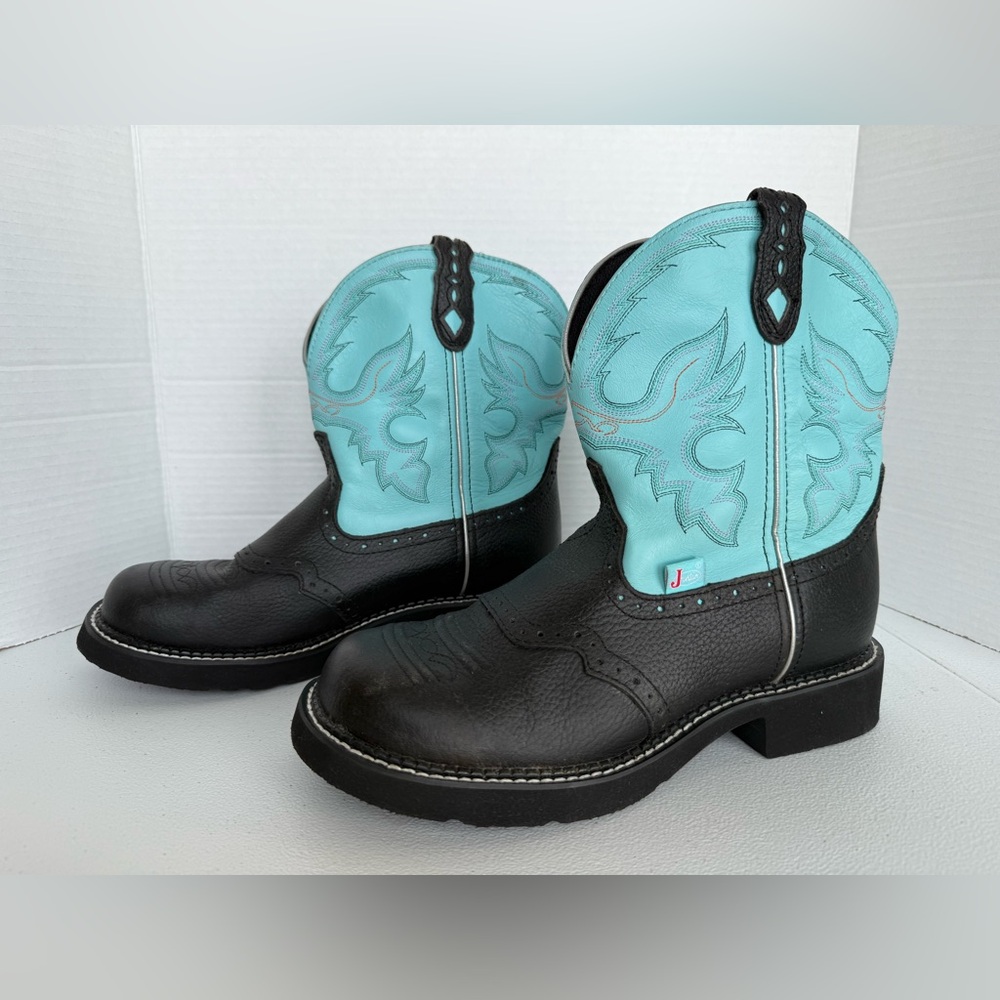 Justin Women’s Boots Gypsy Gemma Cowgirl Western Boots Black Turquoise Size 10B